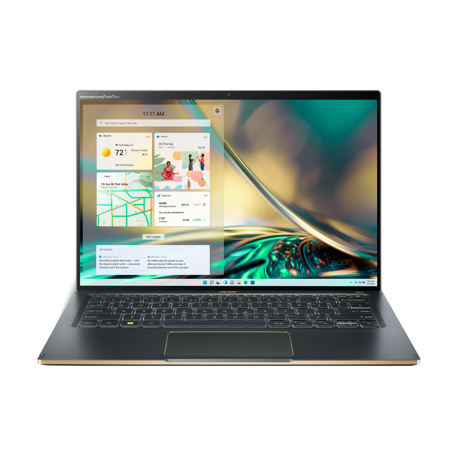 Acer Swift 5 SF514-56 with Antimicrobial, Fingerprint, Backlit and Windows 11 in Mist Green (main)