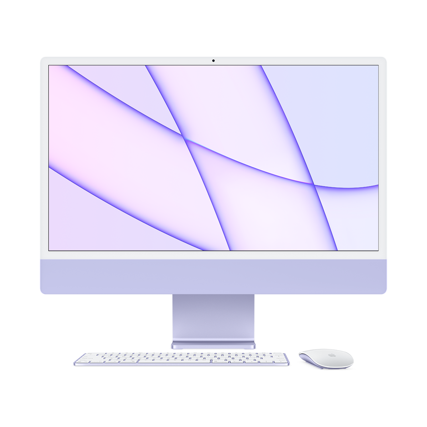 iMac 24 inch M1 in Purple with Magic Keyboard and Mouse (main)
