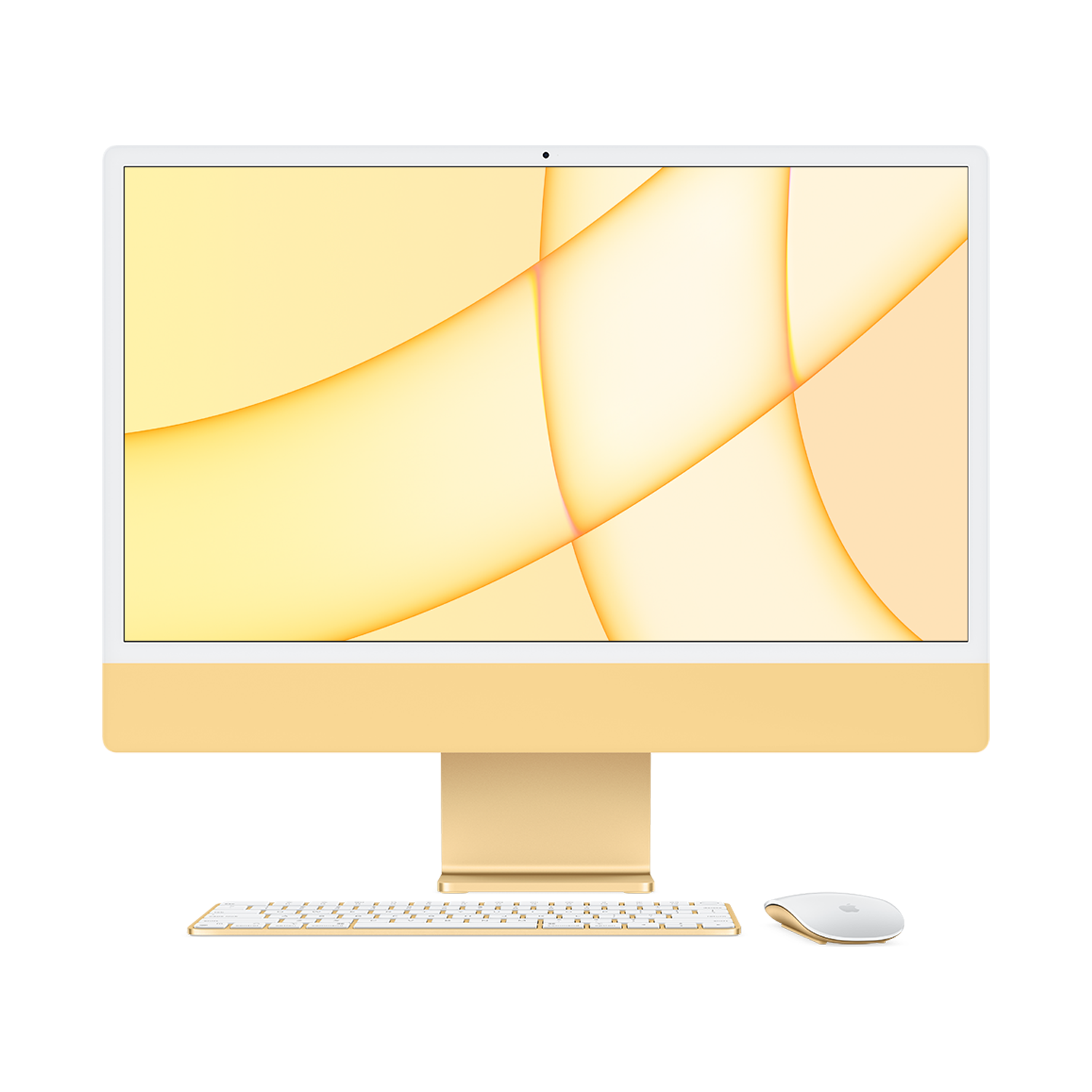iMac 24 inch M1 in Yellow with Magic Keyboard and Mouse (main)