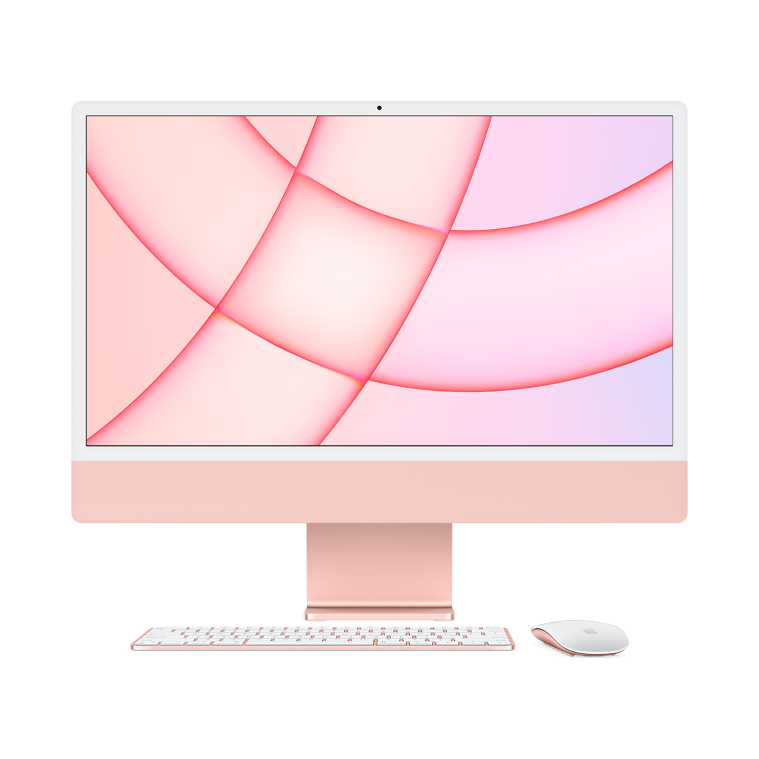 iMac 24 inch M1 in Pink with Magic Keyboard and Mouse (main)