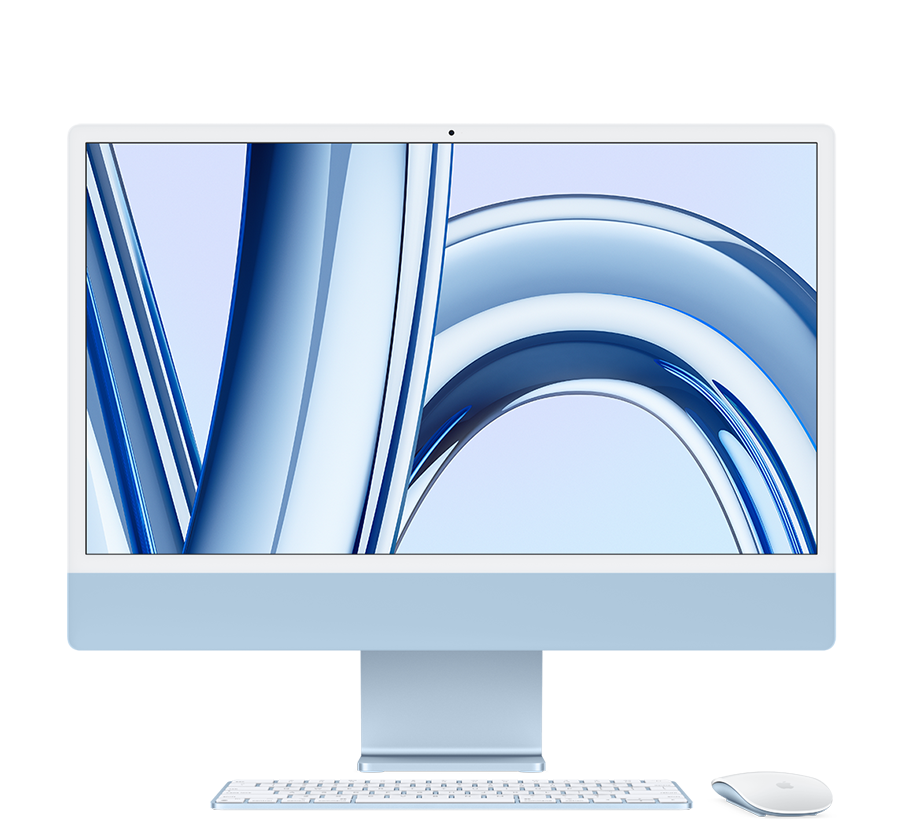 Apple iMac 24" Blue * core cpu 8 core gpu 16gb ram 256gb ssd